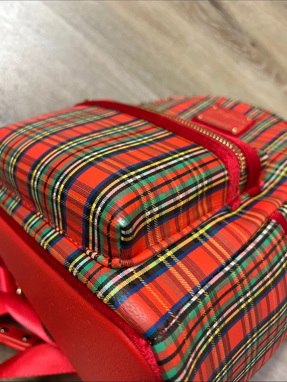 Loungefly Disney Parks Plaid Christmas Mini-Backpack